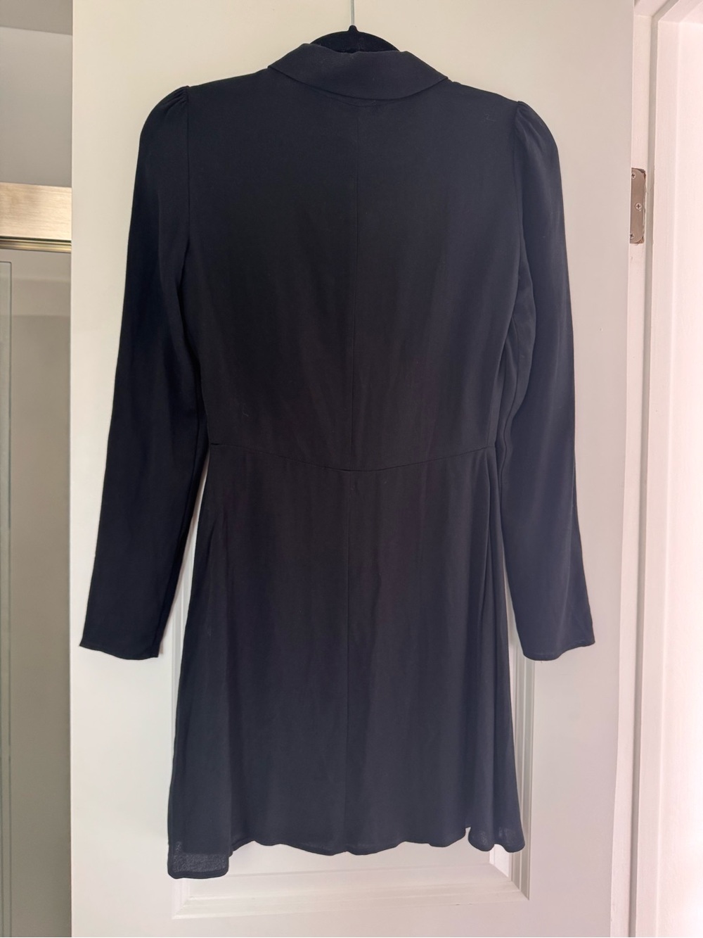Reformation Black Button-Front Long-Sleeve Mini Dress - Picture 3 of 5